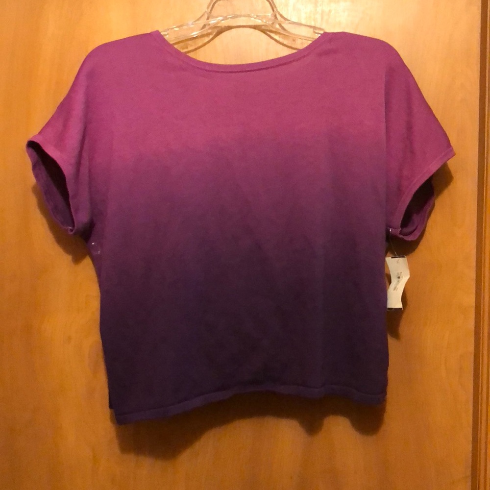 Trina Turk tied dyed open back crop top.
